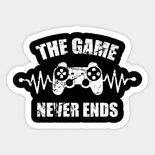 game never ends heartbeat controller gamer quote gaming Sticker